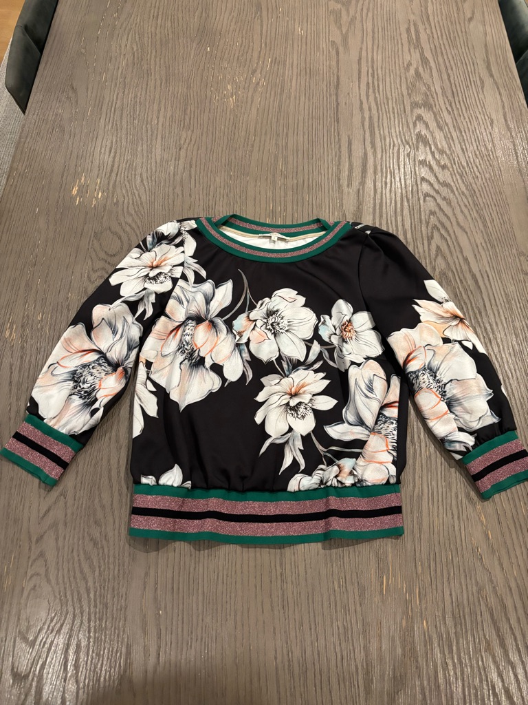 Patrizia Pepe Black Top With Big Floral Print